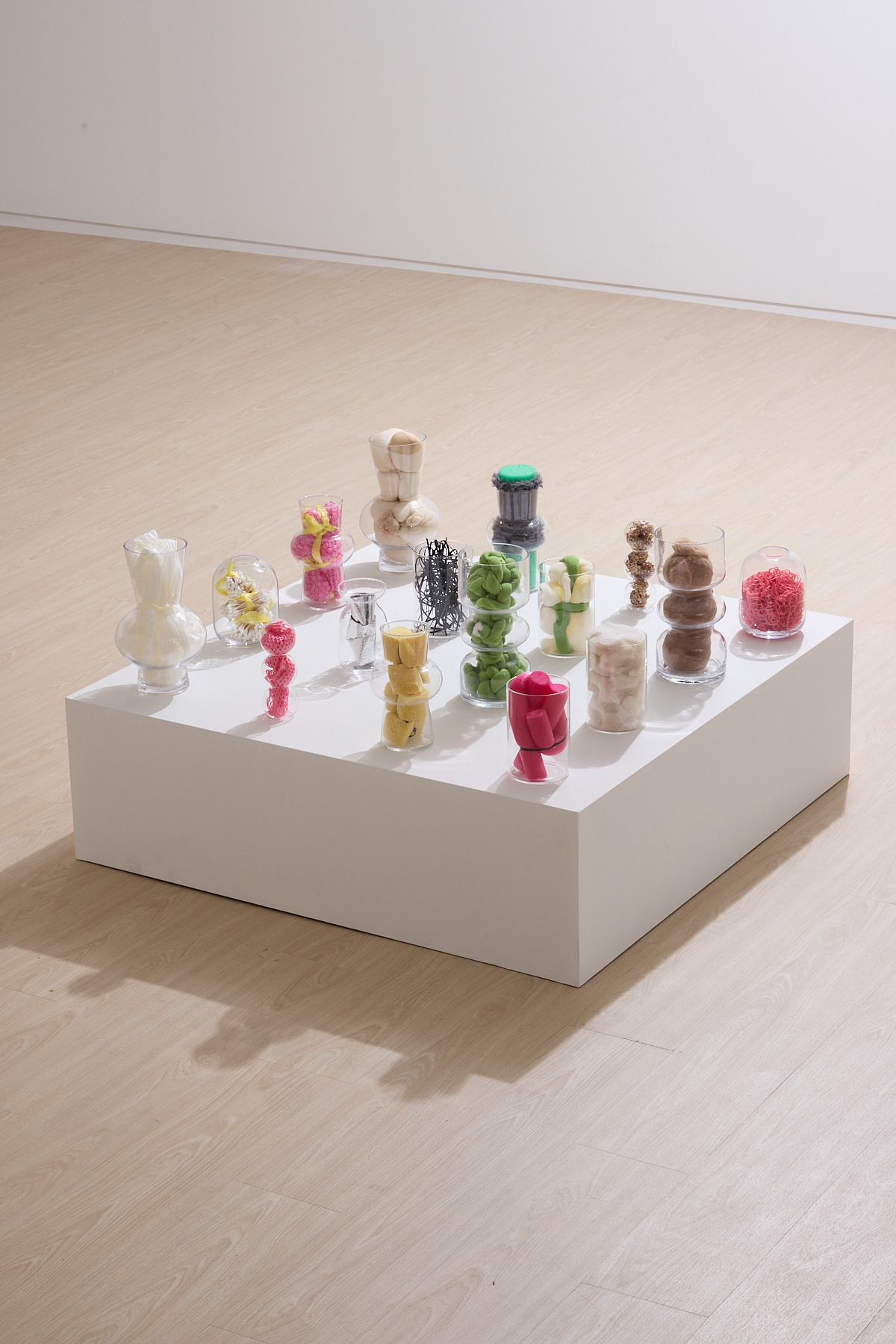 Anima-in anima installation by oneg - glass and mixed media exploring body exterior and interior